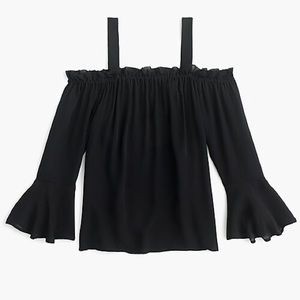 J. Crew Cold-shoulder top with bell sleeves 4